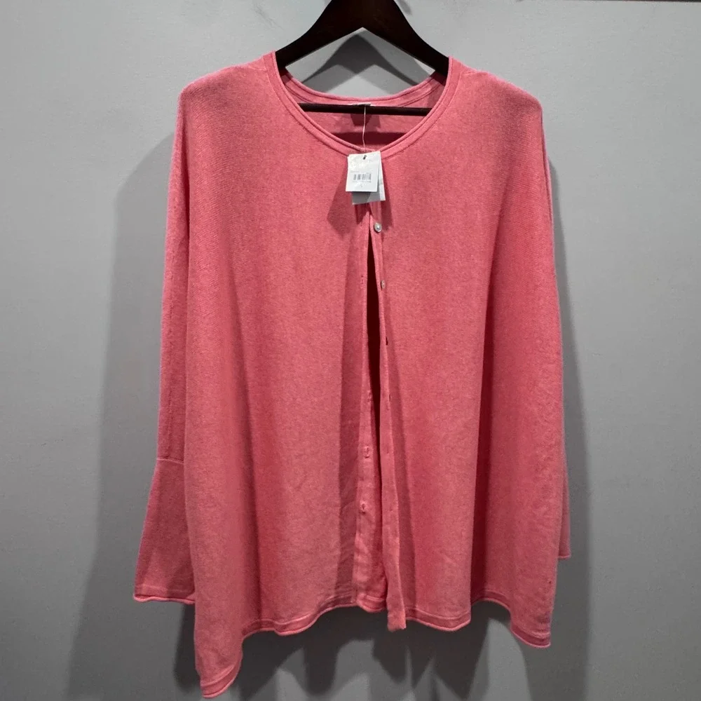 J. Jill Pure‎ Jill Cardigan Womens L Nectar NEW Cotton A-Line Sweater Oversized